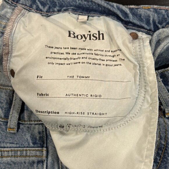 Boyish by Her Womens 32 The Tommy Straight Leg Authentic Distressed Blue Jeans - Picture 10 of 16